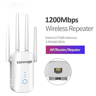 Beli 1200Mbps Kuat Wifi Repeater 2.4G/5GHz Jarak Jauh Wifi Extender 802.11ac online manufacture