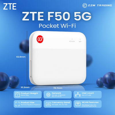Beli Original Baru Unlocked ZTE F50 5G Router Pocket WiFi 1.6Gbps SA/NSA 5G Mobile Hotspot Pocket Mini WiFi Router online manufacture